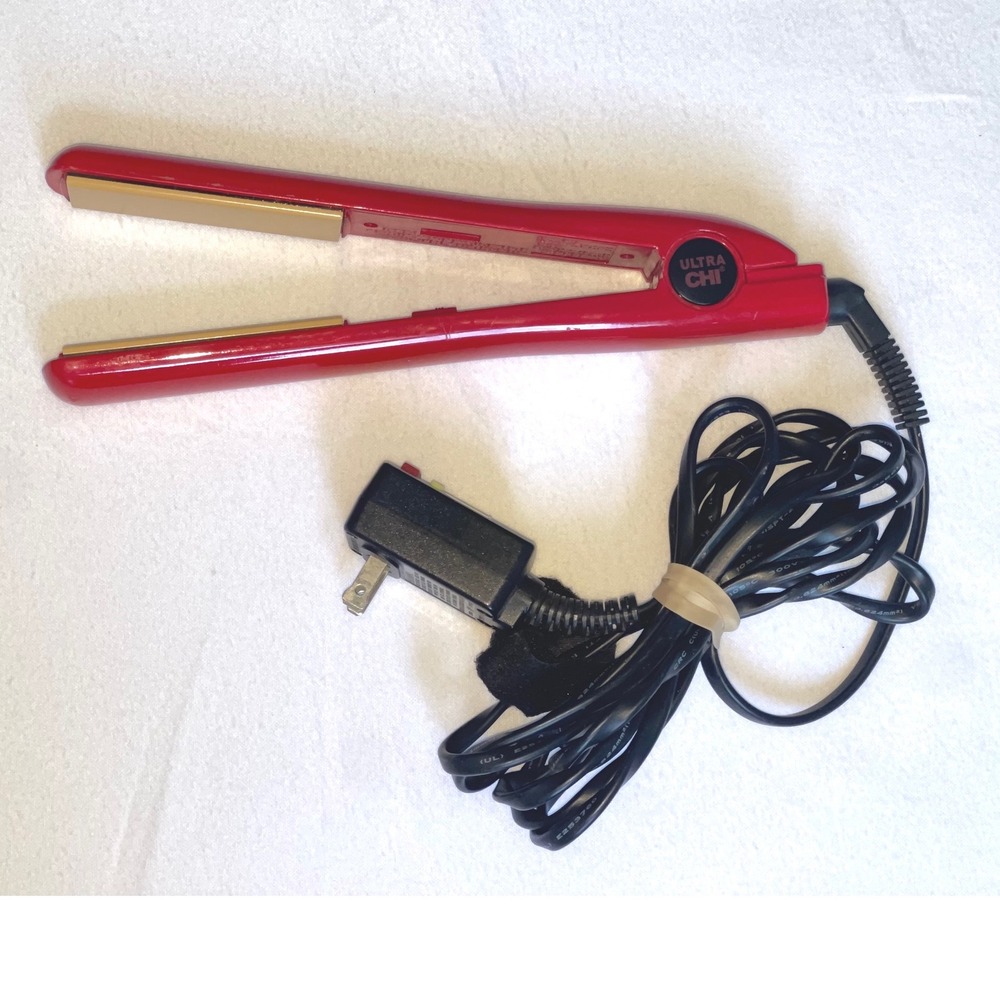 CHI Ultra Ceramic Hair Styling Ceramic Tourmaline Flat Iron Red GF1333 A7